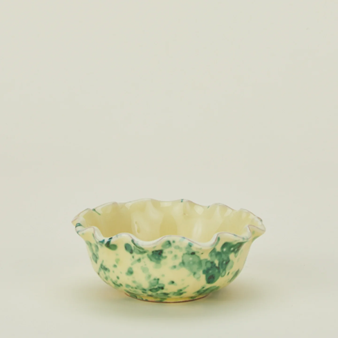 Splatter Scallop Bowl - Yellow/Green