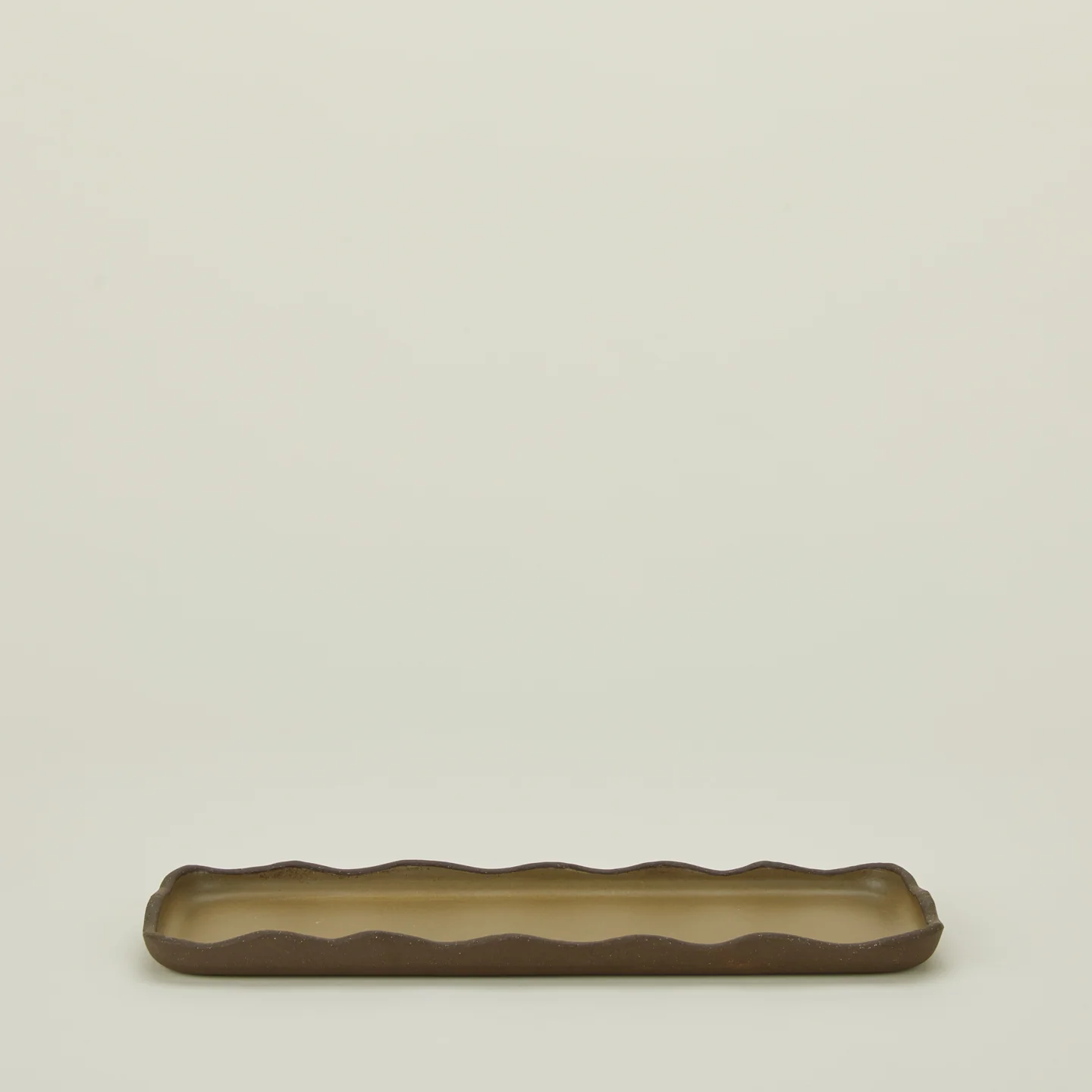 Stoneware Wavy Tray - Olive