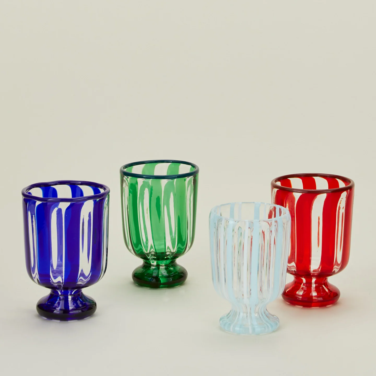 Striped Murano Wine Glass - Cobalt - Image 5