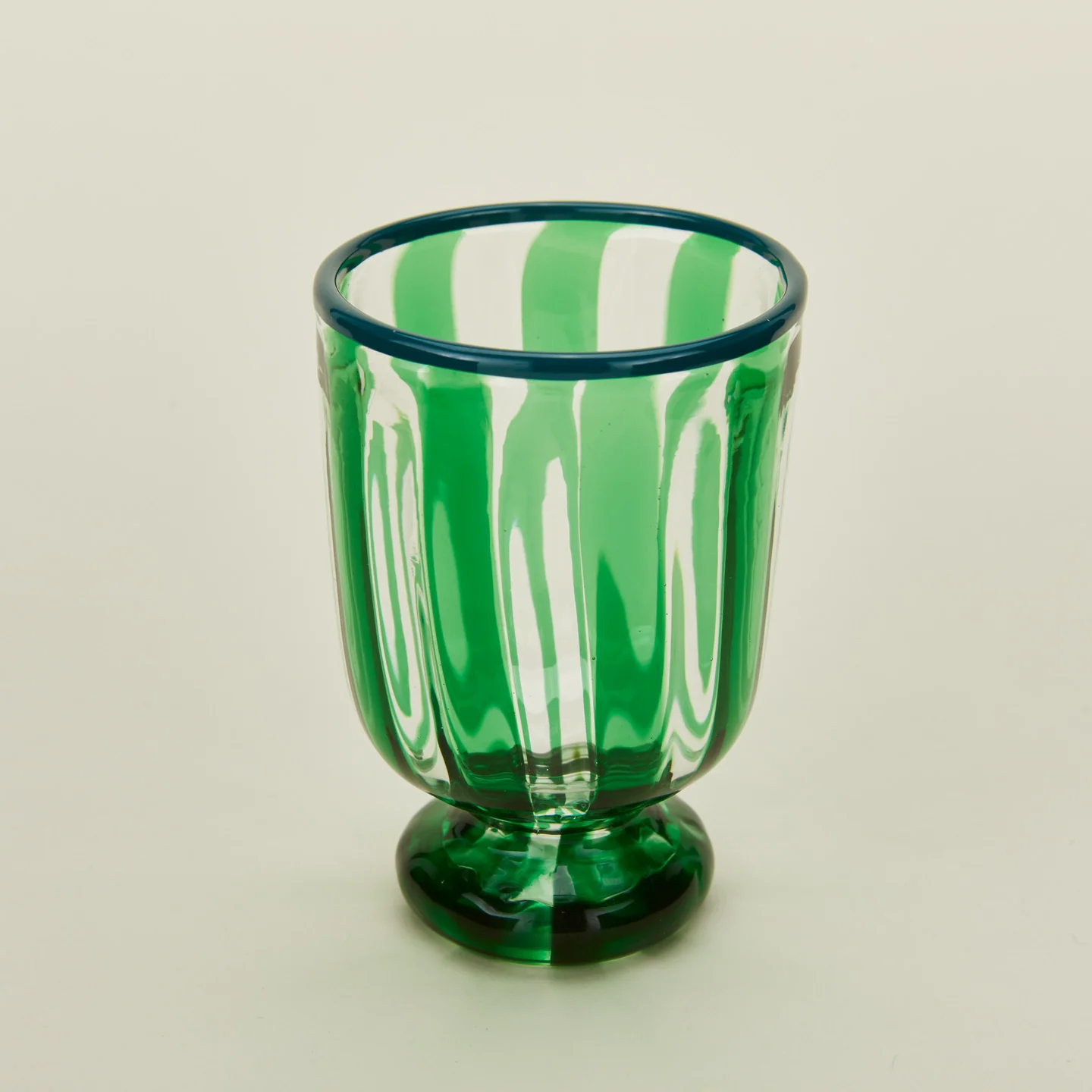 Striped Murano Wine Glass - Green - Image 3