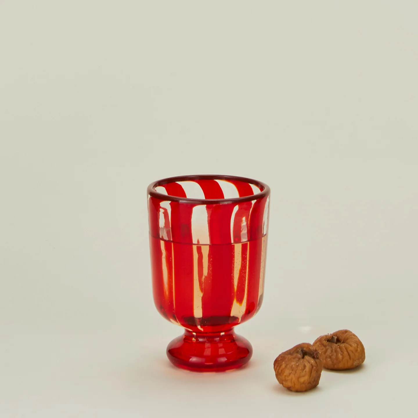 Striped Murano Wine Glass - Red - Image 2