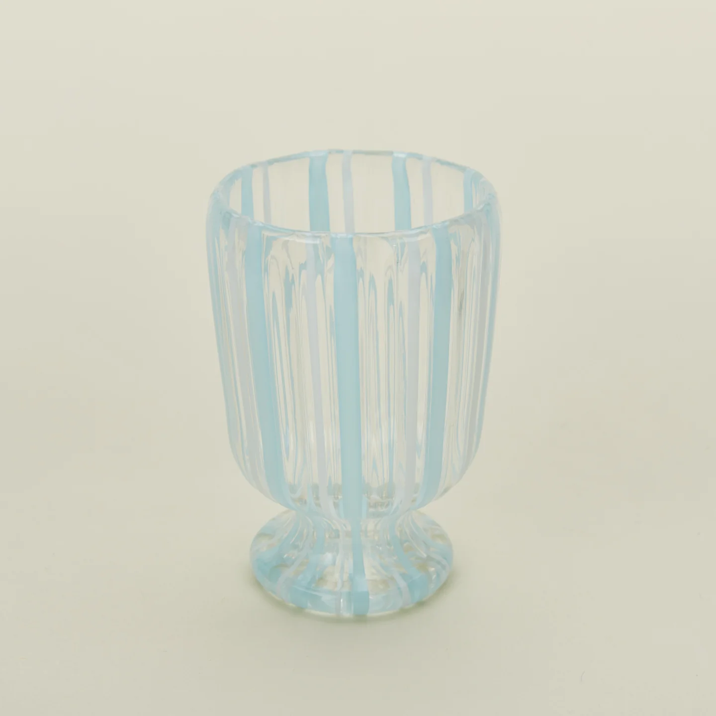 Striped Murano Wine Glass - White - Image 3