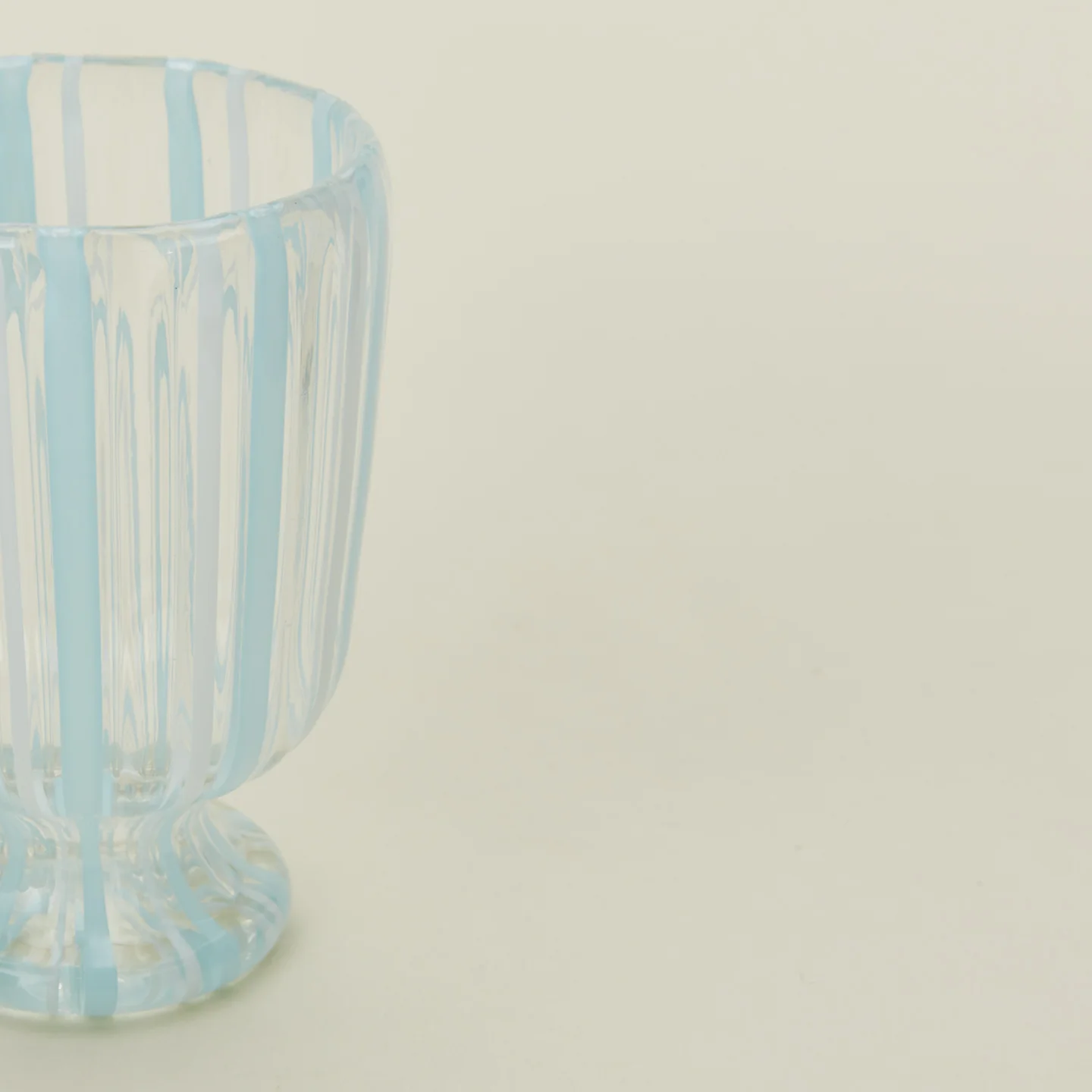 Striped Murano Wine Glass - White - Image 4
