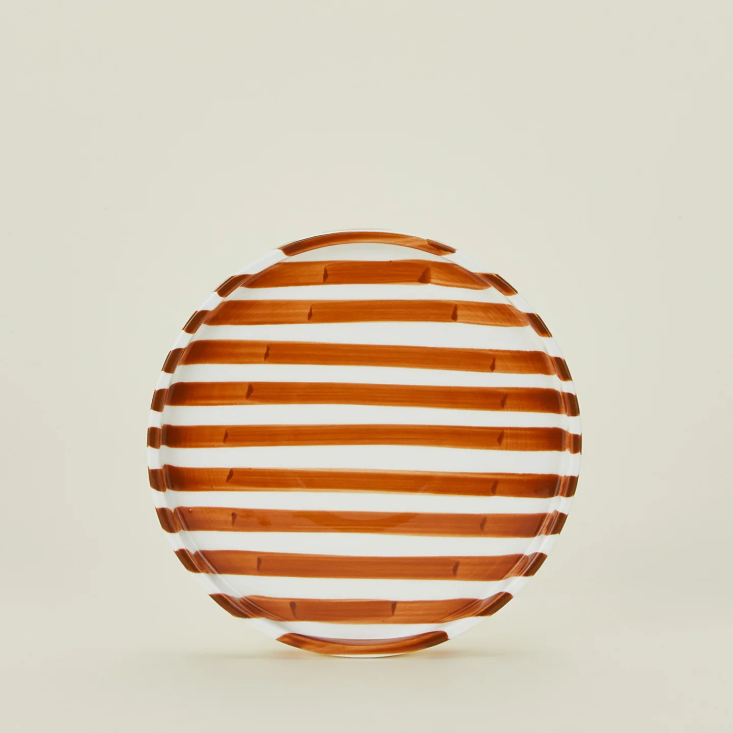 Striped Side Plate - Brown
