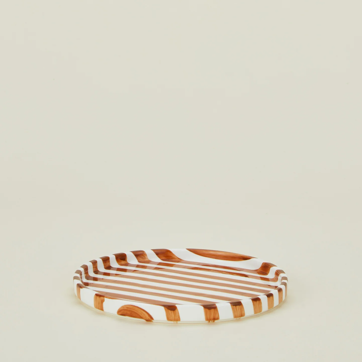 Striped Side Plate - Brown - Image 3