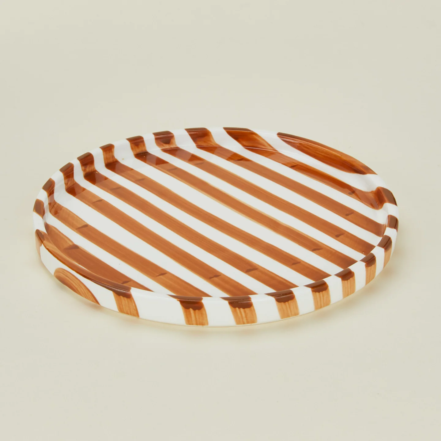 Striped Side Plate - Brown - Image 4