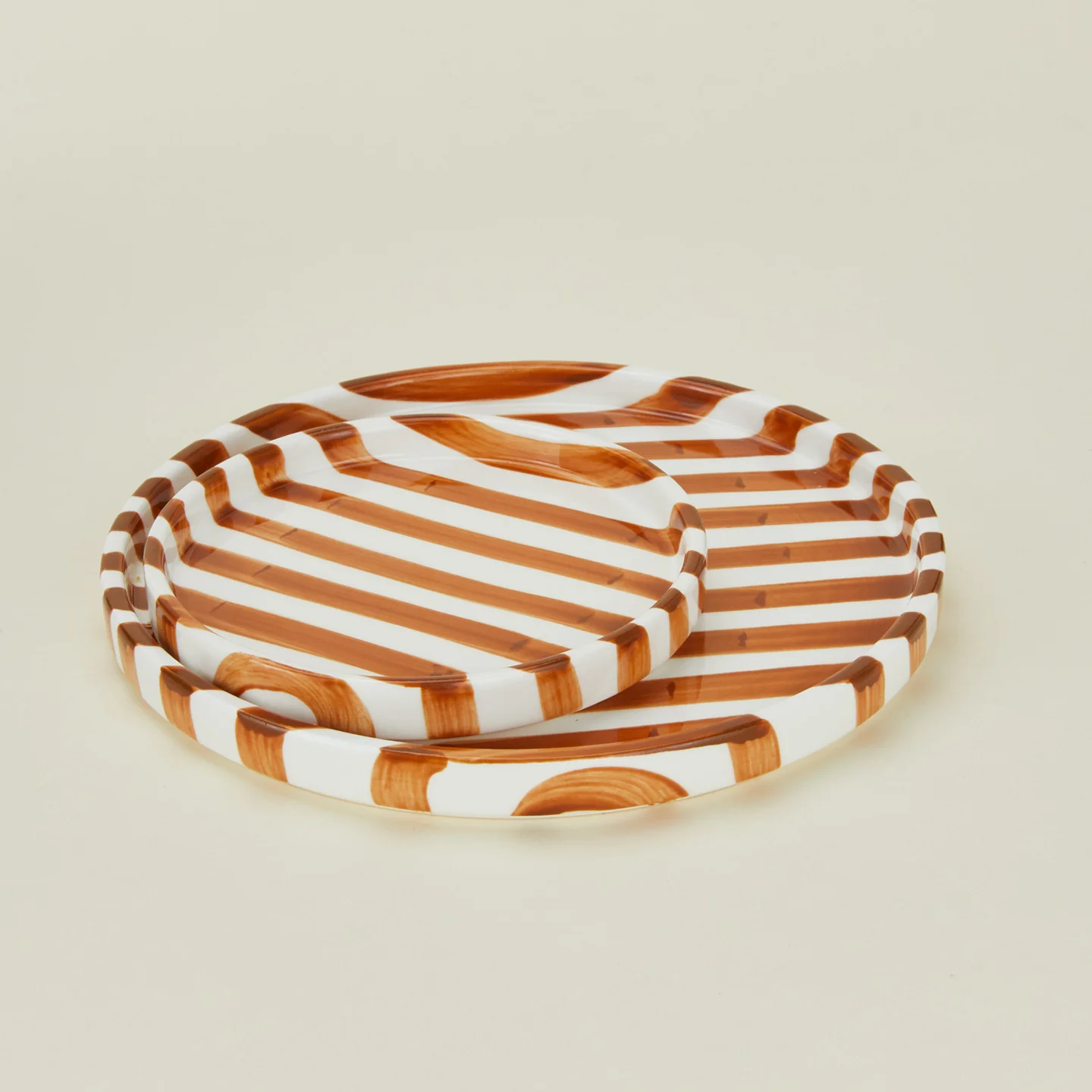 Striped Side Plate - Brown - Image 6