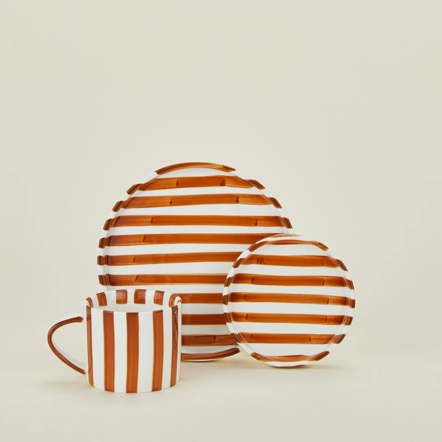 Striped Side Plate - Brown - Image 8