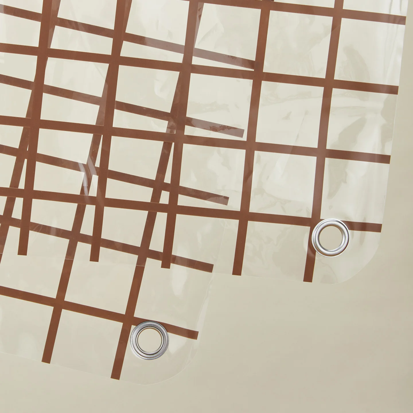 Sun Grid Shower Curtain - Chocolate - Image 2