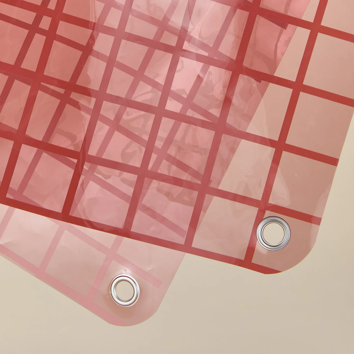 Sun Grid Shower Curtain - Rose Pink - Image 2