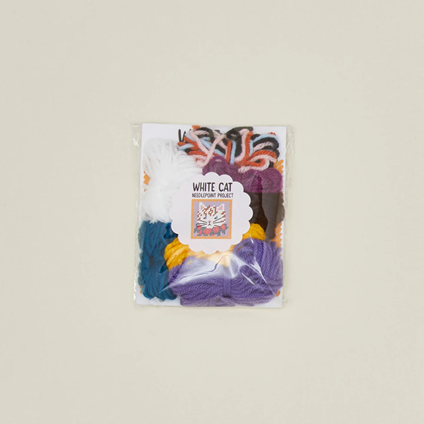 White Cat Needlepoint Kit