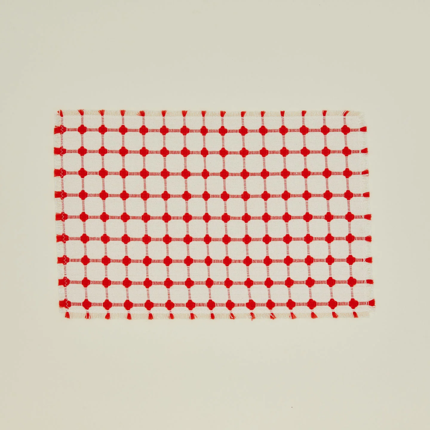 Wicker Fringed Placemat, Set of 4 - Cherry