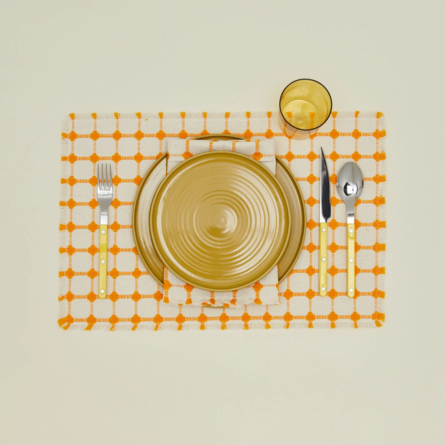 Wicker Fringed Placemat, Set of 4 - Marigold - Image 2