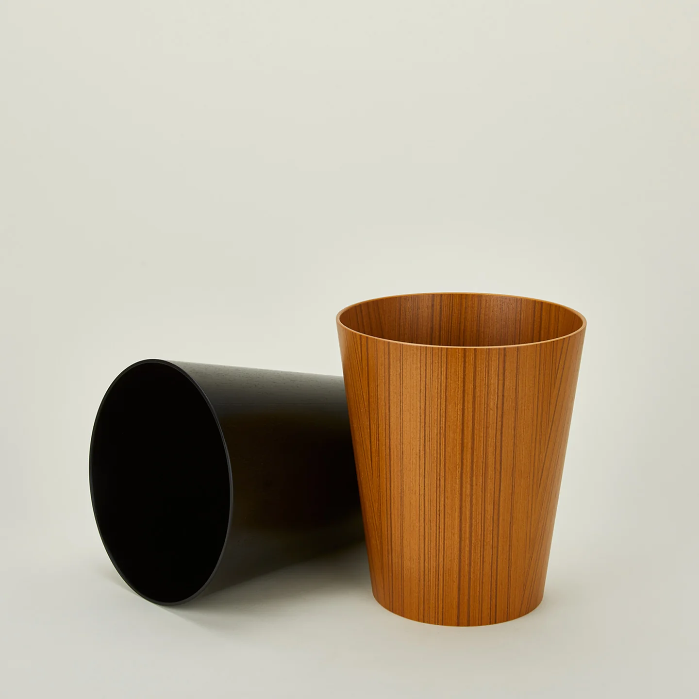 Tapered Wooden Wastebasket - Dark - Image 2