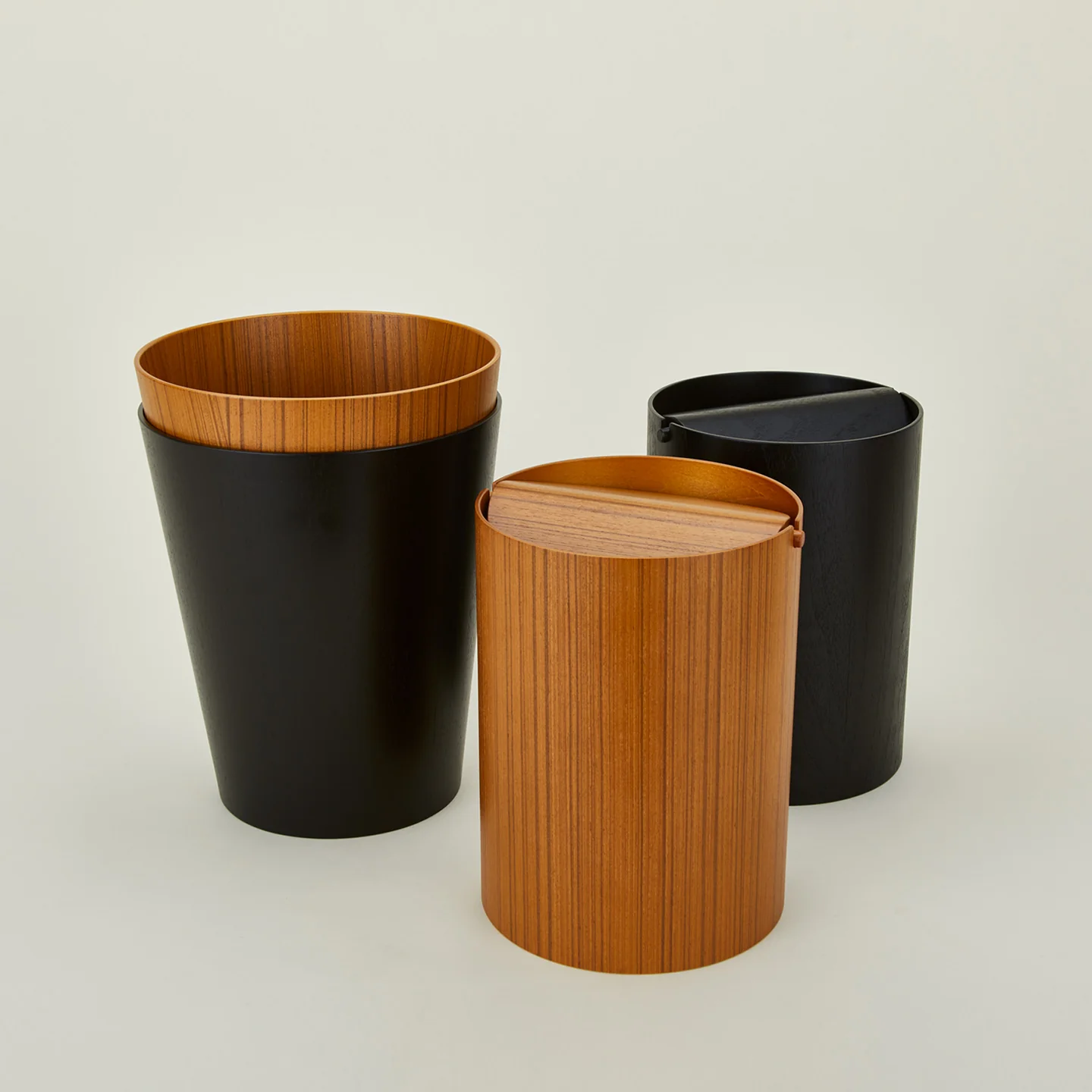 Tapered Wooden Wastebasket - Dark - Image 5